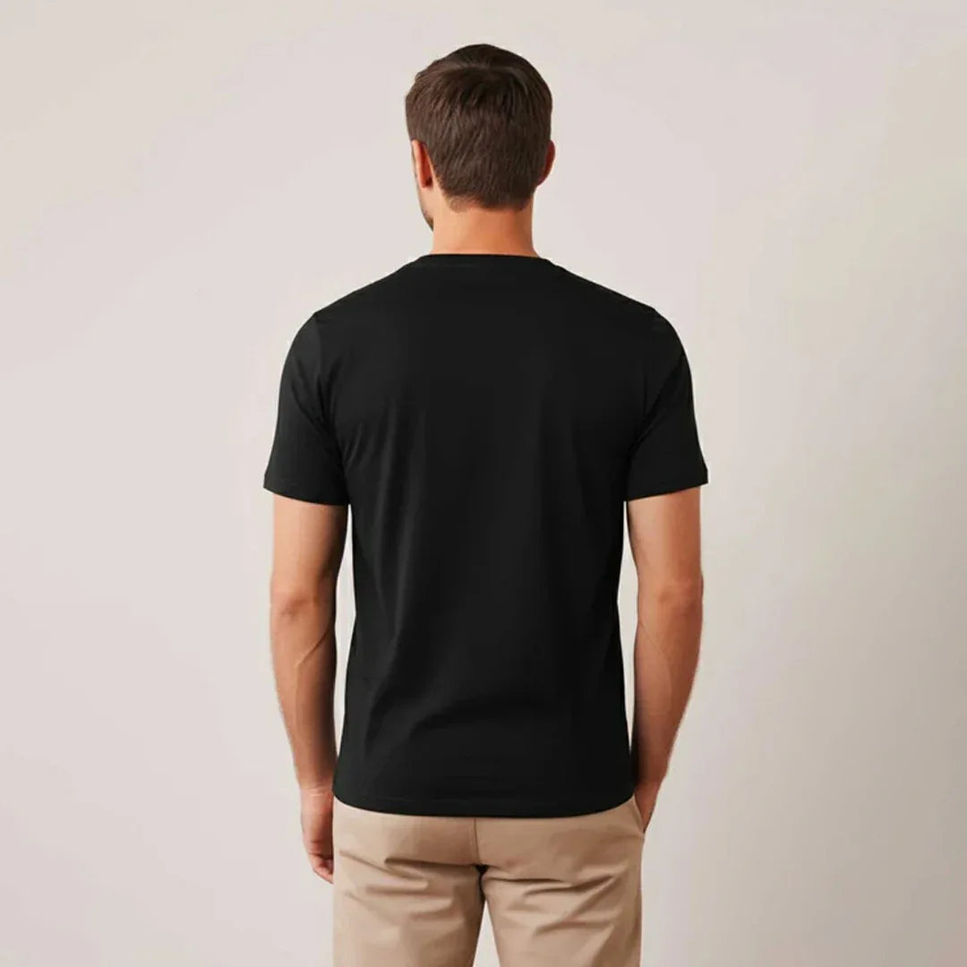 Cotton Round Neck Tee - Black - Zainab Market