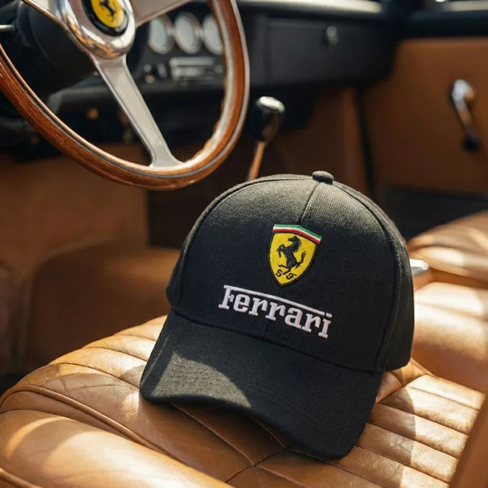 Black Ferrari Cap - Zainab Market 