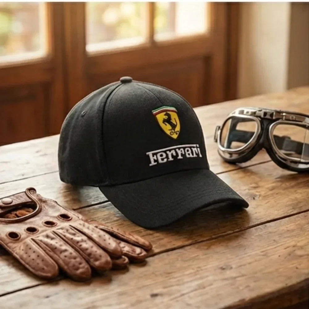 Black Ferrari Cap - Zainab Market 