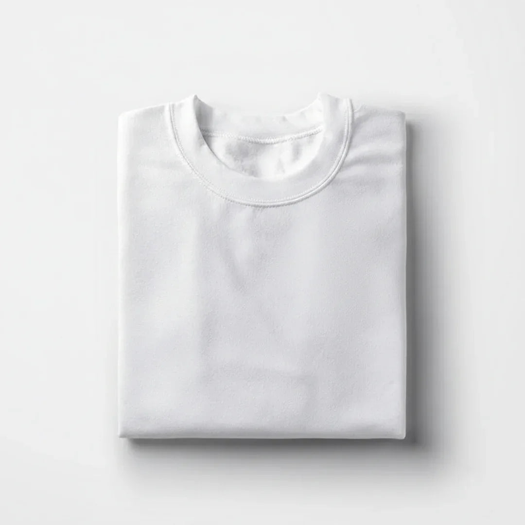 Cotton Round Neck Tee - White - Zainab Market 