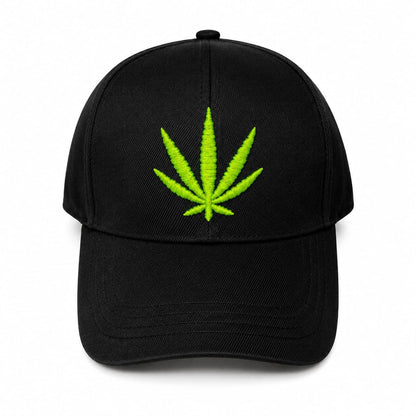 Embroidered_Green_Leaf_Cap_-_Black_zainab_market - Zainab Market 