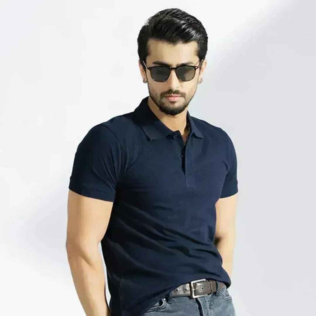 Polo Shirt - Plain Navy Bue