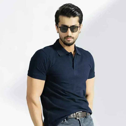 Polo Shirt - Plain Navy Bue