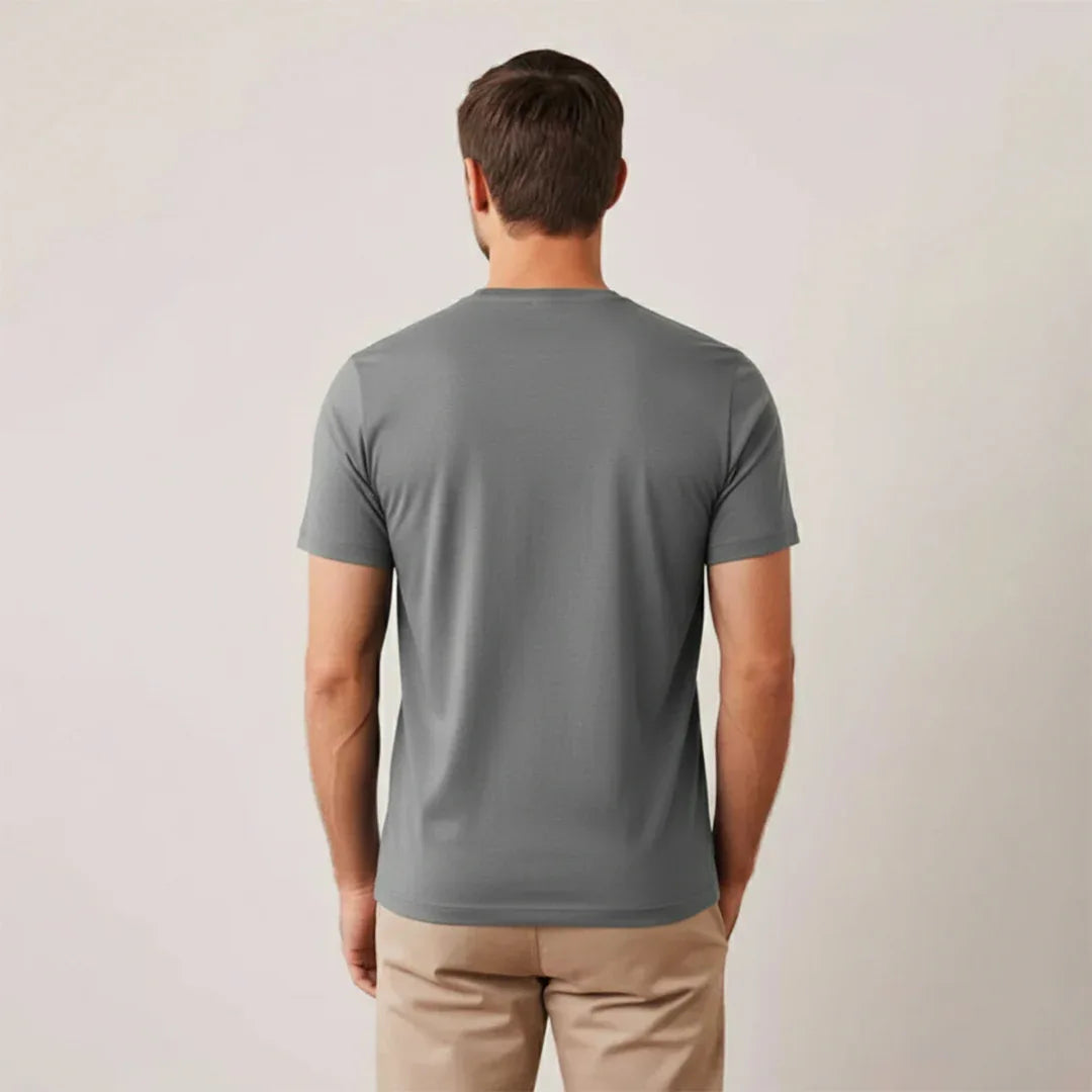 Cotton Round Neck Tee - Steel Gray - Zainab Market 