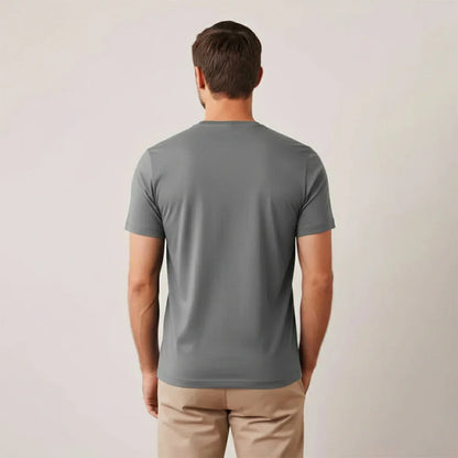 Cotton Round Neck Tee - Steel Gray - Zainab Market 