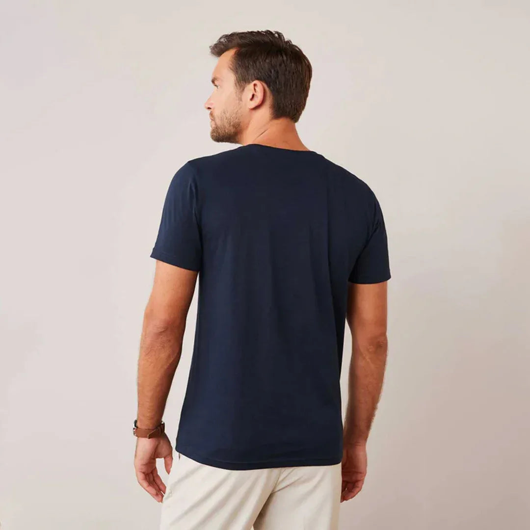 Cotton Round Neck Tee - Navy Blue - Zainab Market 