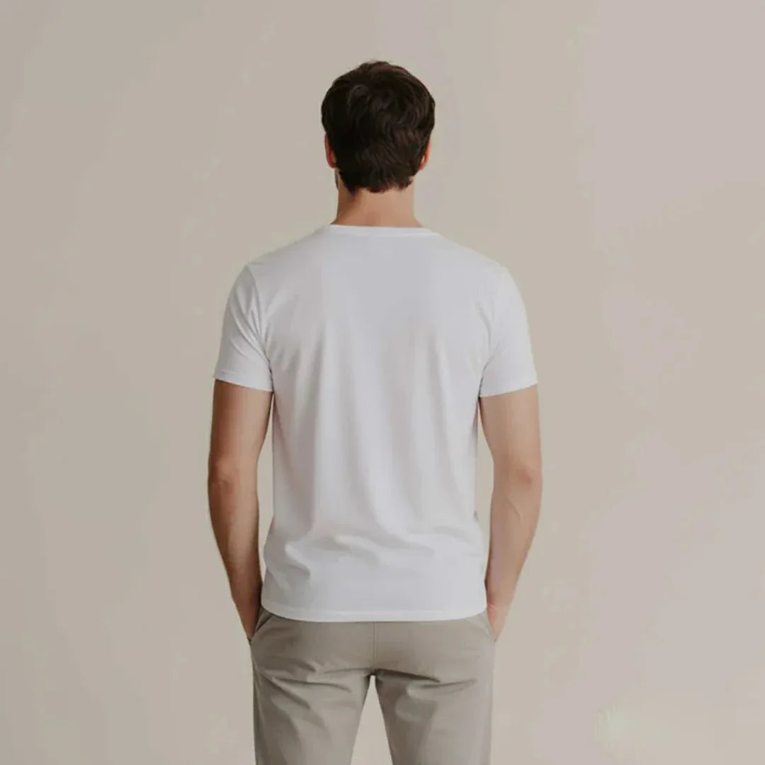 Cotton Round Neck Tee - White - Zainab Market 